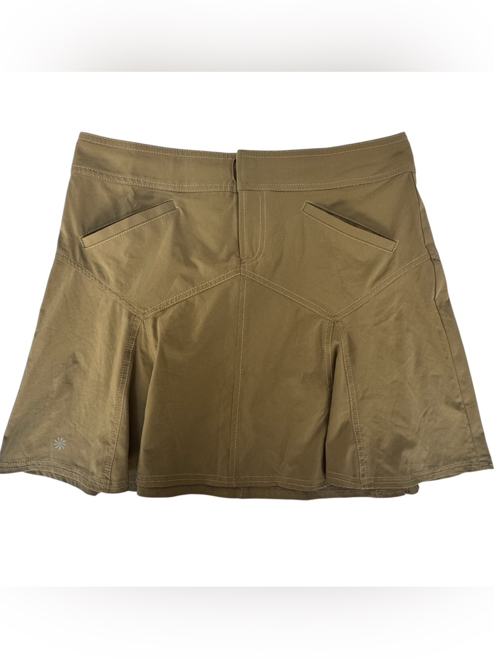 ATHLETA Woman’s  Khaki Taupe All Terrain SKIRT Outdoor Hiking Size 10 Athleisure